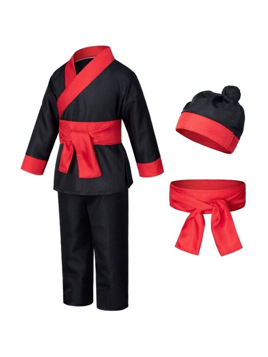 Other - Dress up Warrior Samurai Costume Boys Halloween for Kids 130cm 6-7yrs Black